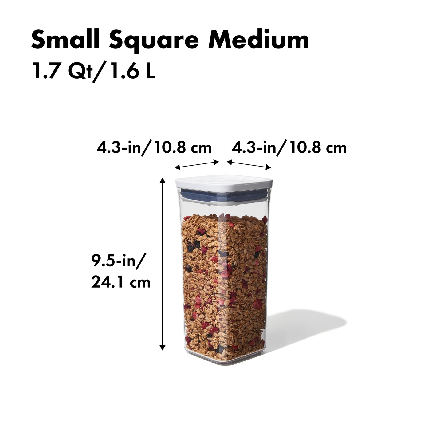 กล่องสูญญากาศใส่อาหาร  สี่เหลี่ยมจัตุรัส ขนาดเล็ก 1.6 ลิตร l OXO GG POP CONTAINER SMALL SQUARE - MEDIUM (1.6 L)