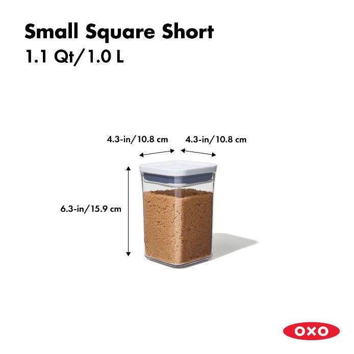 กล่องสูญญากาศใส่อาหาร  สี่เหลี่ยมจัตุรัส ขนาดเล็ก 1 ลิตร l OXO GG POP CONTAINER SMALL SQUARE - SHORT (1 L)