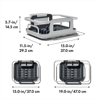 ที่ตากจาน แบบวางบนซิงค์อะลูมิเนียม l OXO GG Over-the-Sink Aluminum Dish Rack