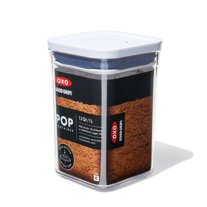 กล่องสูญญากาศใส่อาหาร  สี่เหลี่ยมจัตุรัส ขนาดเล็ก 1 ลิตร l OXO GG POP CONTAINER SMALL SQUARE - SHORT (1 L)