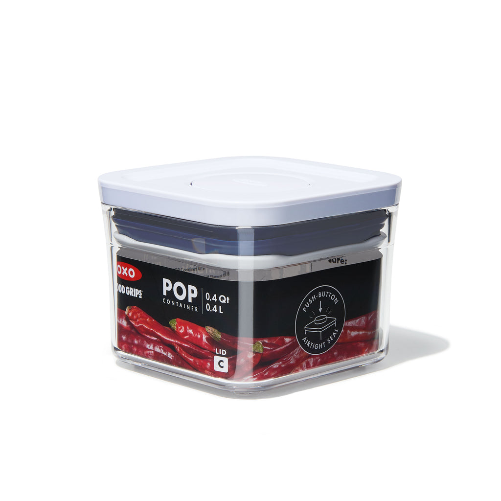 OXO POP 0.4-Qt Mini Small Square Airtight Food Storage Container +
